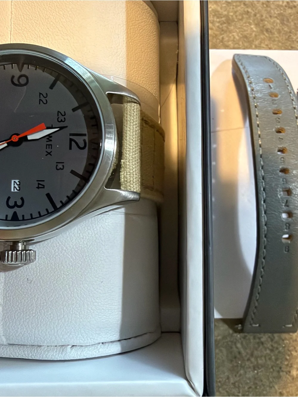 Timex Waterbury Traditional still in box extra gray strap.